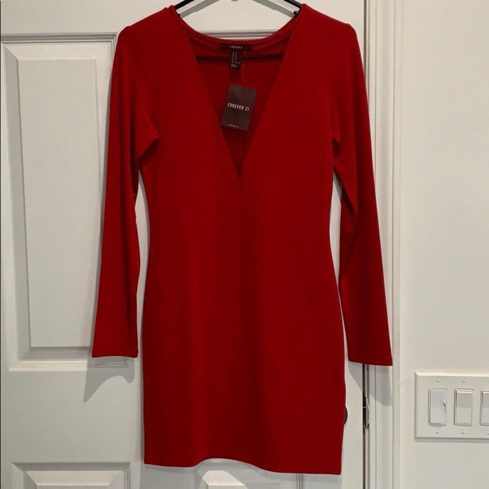 Red Long Sleeve Forever 21 Dress